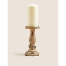 M&S Wooden Large Candle Holder - Natural, Natural