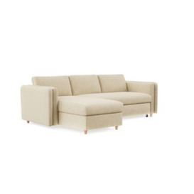 M&S Jayden Chaise Storage Sofa Bed (Left-hand) - L3STC - Teal, Teal,Pearl Grey,Grey,Natural