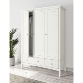 M&S Hastings Triple Wardrobe - Soft White, Soft White,Grey,Mid Blue