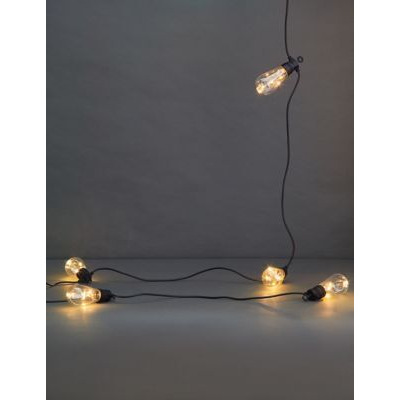 M&S 16 Lantern Festoon Solar Lights - Brown, Brown