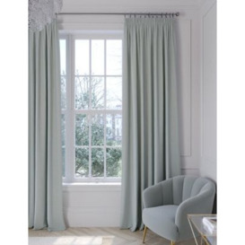M&S Faux Silk Pencil Pleat Blackout Curtains - NAR72 - Duck Egg, Duck Egg,Champagne,Soft Pink