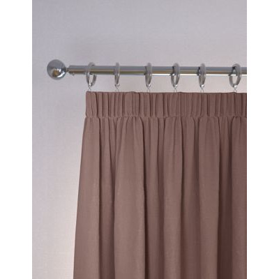 M&S Velvet Pencil Pleat Thermal Curtains - EW54 - Soft Pink, Soft Pink,Forest Green,Rust,Terracotta,Mauve