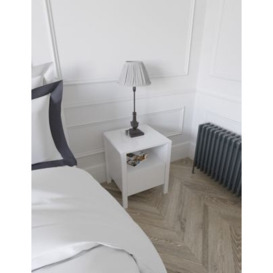 M&S Loxton Gloss 1 Drawer Slim Bedside Table - White, White