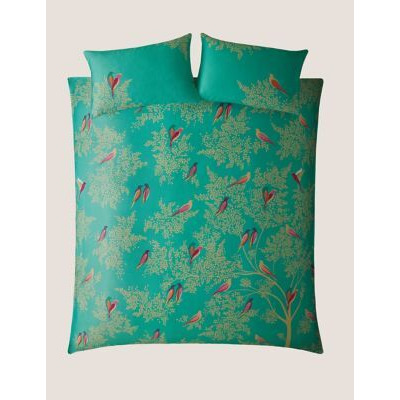 Sara Miller Pure Cotton Green Birds Bedding Set - SGL, Green