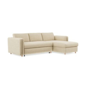 M&S Jayden Chaise Storage Sofa Bed (Right-hand) - R3STC - Pearl Grey, Pearl Grey,Natural