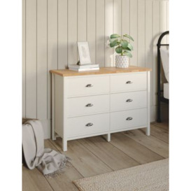 M&S Padstow Wide 6 Drawer Chest - Ivory, Ivory