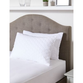 M&S 2pk Microfibre Pillow Protectors - White, White