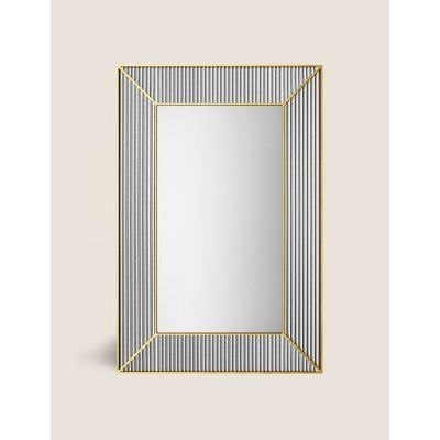 M&S Monroe Large Rectangular Wall Mirror - Antique Brass, Antique Brass