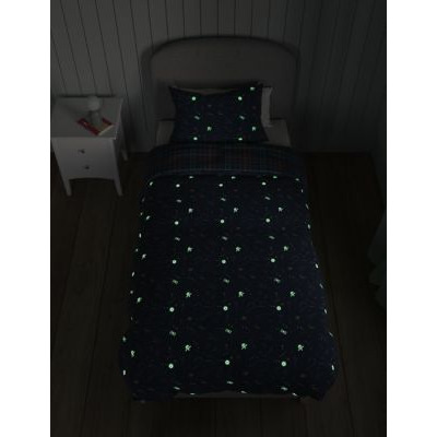 M&S Harry Potter™ Glow in the Dark Bedding Set - SGL - Navy Mix, Navy Mix