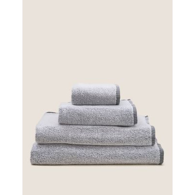 M&S Pure Cotton Cosy Weave Towel - HAND - Grey Mix, Grey Mix,Teal,Plum,Powder Blue,Sage Green,Clay
