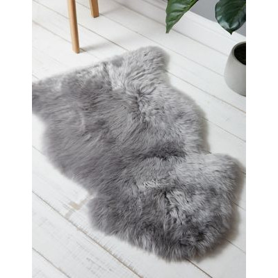 M&S Sheepskin Rug - Large - Light Grey, Light Grey