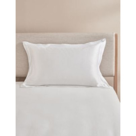 M&S Pure Silk Oxford Pillowcase - White, White