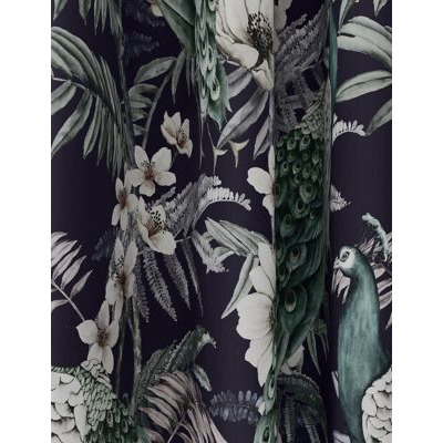 M&S Velvet Peacock Eyelet Thermal Curtains - WDR72 - Navy, Navy