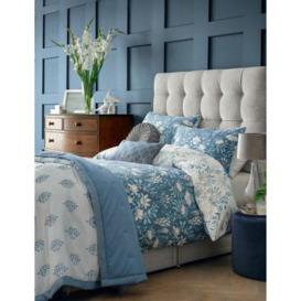 Laura Ashley Pure Cotton Sateen Parterre Bedding Set - DBL - Turquoise, Turquoise,Sage