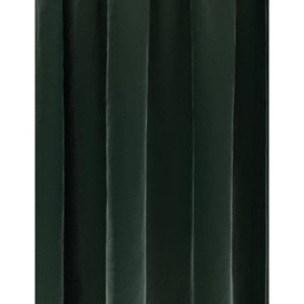 M&S Velvet Pencil Pleat Ultra Temperature Smart Curtains - EW72 - Forest Green, Forest Green,Champagne