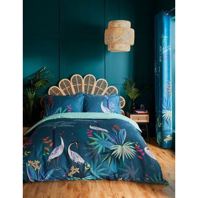 Sara Miller Pure Cotton Sateen Heron Bedding Set - SGL - Teal, Teal