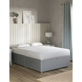 M&S Classic Sprung 2 Drawer Divan - 4FT - Mid Grey, Mid Grey,Mink,Light Grey,Navy,Grey,Silver,Natural,Silver Grey,Charcoal