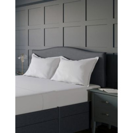 M&S Classic Curve Button Strutted Headboard - 4FT - Charcoal, Charcoal,Light Grey,Mink,Silver,Silver Grey,Mid Grey,Navy,Grey,Natural