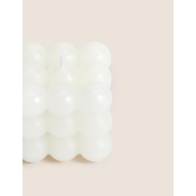 M&S Unscented Bobble Candle - White, White