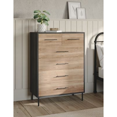 M&S Holt 6 Drawer Chest - Natural Mix, Natural Mix
