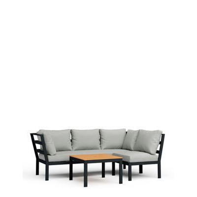 M&S Porto 4 Seater Garden Corner Sofa Set - Grey, Grey,White