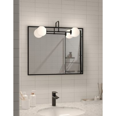 M&S Opal Bathroom Mirror Light - Black, Black