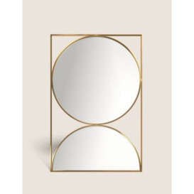 M&S Large Framed Circle Wall Mirror - Antique Brass, Antique Brass