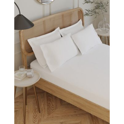 M&S Egyptian Cotton 230 Thread Count Deep Fitted Sheet - 5FT - Ice White, Ice White,Khaki,Blue/Green,Granite,Dusted Mauve,Air Force Blue,Mink,Slate Blue,Cream,Silver Grey,Midnight Navy,Light Duck Egg,Light Wedgewood,Antique Gold,Dusted Pink