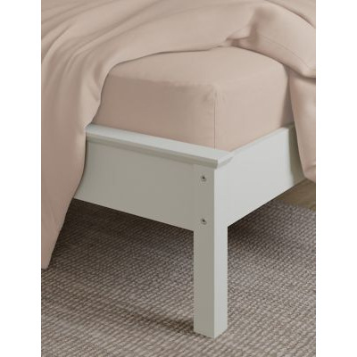 M&S Pure Cotton 180 Thread Count Deep Fitted Sheet - DBL - Blush, Blush,Chambray,White,Cream,Ochre,Sage,Silver Grey