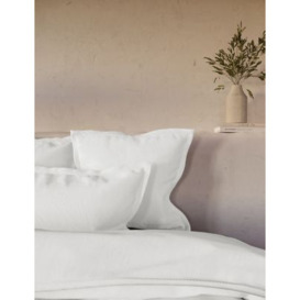 M&S X Fired Earth 2pk Washed Cotton Square Pillowcases - Apres Ski, Apres Ski,Garden Folly,Weald Green,Charcoal,Malm,Dover Cliffs,Under The Waves,Storm,Plumbago