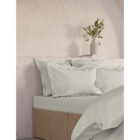 M&S X Fired Earth Washed Cotton Deep Fitted Sheet - SGL - Garden Folly, Garden Folly,Apres Ski,Storm,Dover Cliffs,Charcoal,Weald Green,Malm,Under The Waves,Plumbago,Dusty Cedar