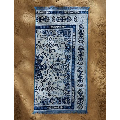 M&S X Fired Earth Acapulco Salazar Pure Cotton Beach Towel - Blue Mix, Blue Mix