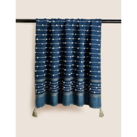 M&S X Fired Earth Casablanca Collection Belvedere Throw - Navy Mix, Navy Mix