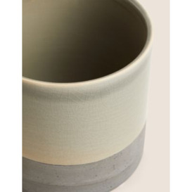 M&S Medium Ceramic Glazed Planter - Grey, Grey