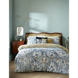 William Morris At Home Pure Cotton African Marigold Bedding Set - 5FT - Blue Mix, Blue Mix