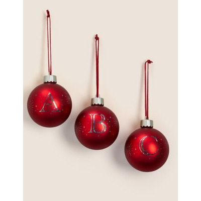 M&S Red Light Up Alphabet Bauble - Letter U, Red