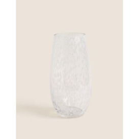M&S Confetti Glass Vase - White, White,Soft Green