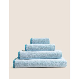 M&S Pure Cotton Cosy Weave Towel - HAND - Teal, Teal,Plum,Navy,Natural,Powder Blue,Ochre