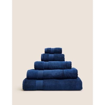 M&S Heavyweight Super Soft Pure Cotton Towel - HAND - Midnight, Midnight,Chambray,Silver Grey