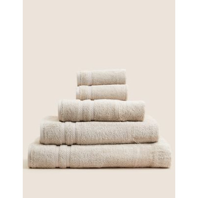 M&S Ultra Deluxe Cotton Rich Towel with Lyocell - HAND - Stone, Stone