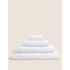 M&S Everyday Egyptian Cotton Towel - BATH - White, White,Charcoal