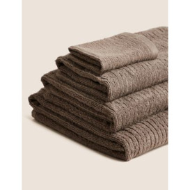 M&S Pure Cotton Quick Dry Towel - BATH - Walnut, Walnut,Stone,White,Navy