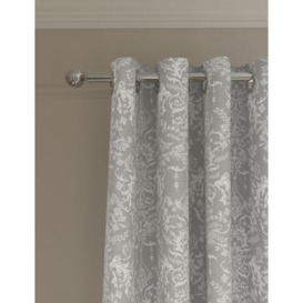 M&S Aida-Alouette Pure Cotton Eyelet Curtains - WDR90 - Grey, Grey
