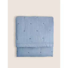 M&S X Fired Earth Seville Feria Quilted Bedspread - MED - Blue Mix, Blue Mix