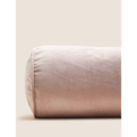 M&S Velvet Piped Bolster Cushion - Pink, Pink,Light Grey,Light Navy,Duck Egg,Sage