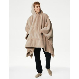 The M&S Snuggle™ Borg Fleece Hooded Blanket - KIDS - Neutral, Neutral,Cream,Light Grey
