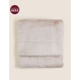 M&S Supersoft Faux Fur Throw - MED - Blush, Blush
