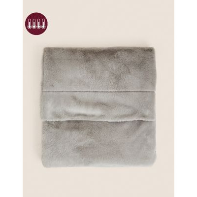 M&S Supersoft Faux Fur Throw - XL - Blush, Blush,Light Grey