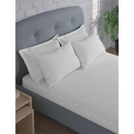 M&S Pure Cotton Kind to Skin Deep Fitted Sheet - SGL - White, White
