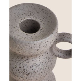 M&S Ceramic Small Dinner Candle Holder - Grey, Grey